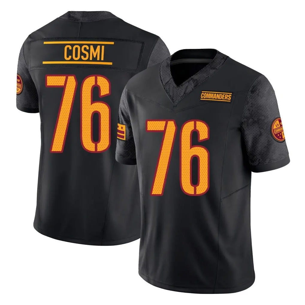 Punc W.Commanders #76 Sam Cosmi Player Black Limited Vapor F.U.S.E. Home Game Stitched Jerseys