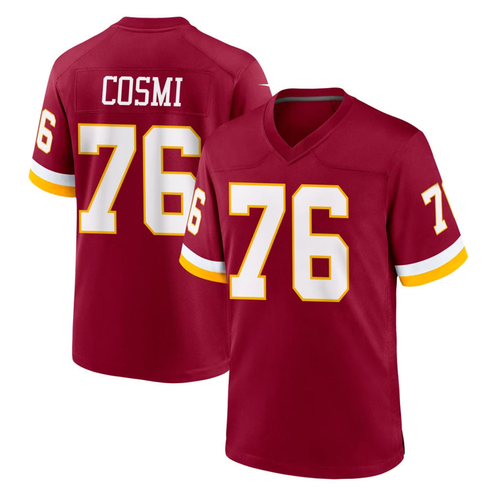 Punc W.Commanders #76 Sam Cosmi Player Burgundy Game Home Stitched Jerseys