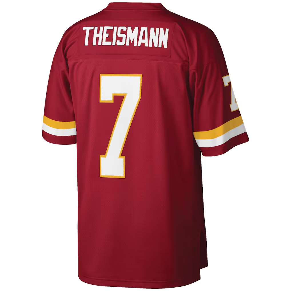 Punc W.Commanders #7 Joe Theismann Mitchell & Ness Burgundy Legacy Replica Stitched Puhic Jersey