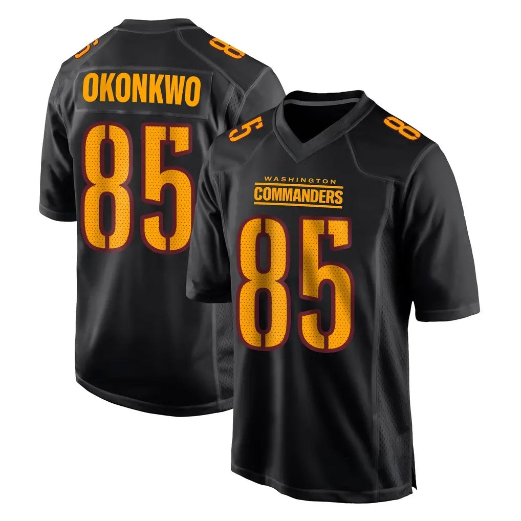 Punc W.Commanders #85 Chig Okonkwo Player Black Carbon Fashion Home Game Stitched Jerseys