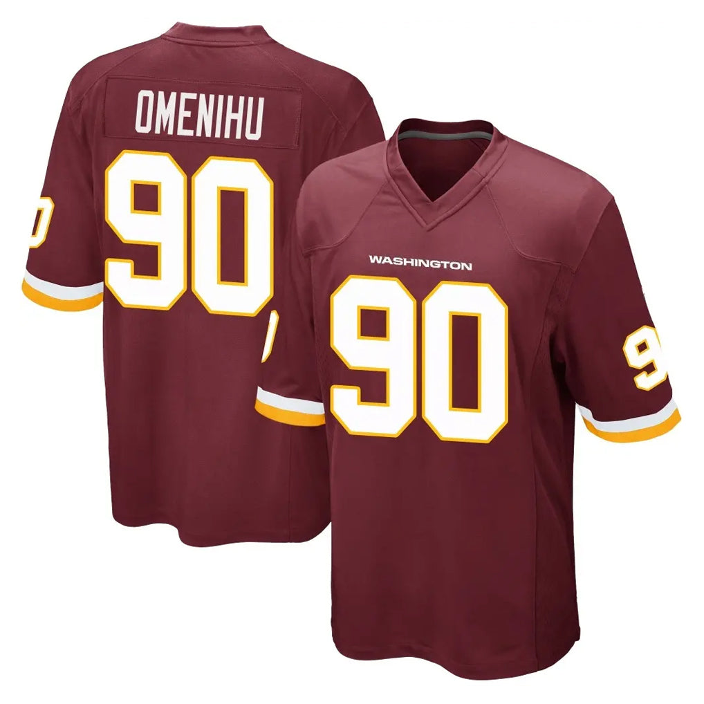 Punc W.Commanders #90 Charles Omenihu Player Burgundy Team Color Home Game Stitched Jerseys