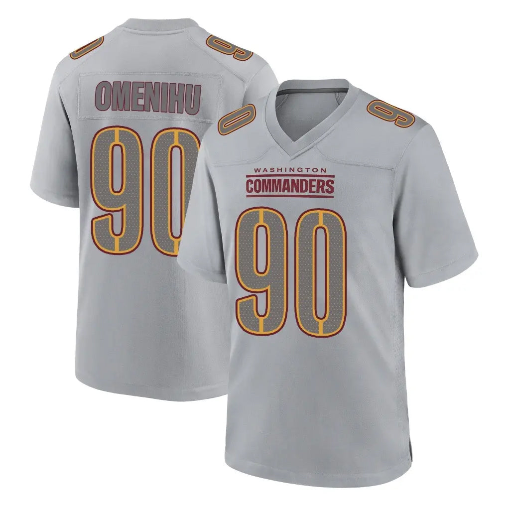 Punc W.Commanders #90 Charles Omenihu Player Gray Atmosphere Fashion Home Game Stitched Jerseys
