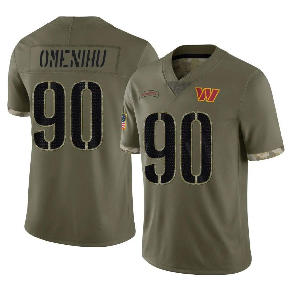 Punc W.Commanders #90 Charles Omenihu Player Olive Salute To Service Limited Home Game Stitched Jerseys
