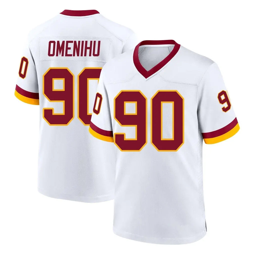 Punc W.Commanders #90 Charles Omenihu Player White Home Game Stitched Jerseys