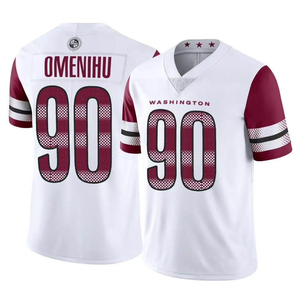 Punc W.Commanders #90 Charles Omenihu Player White Limited Vapor Home Game Stitched Jerseys