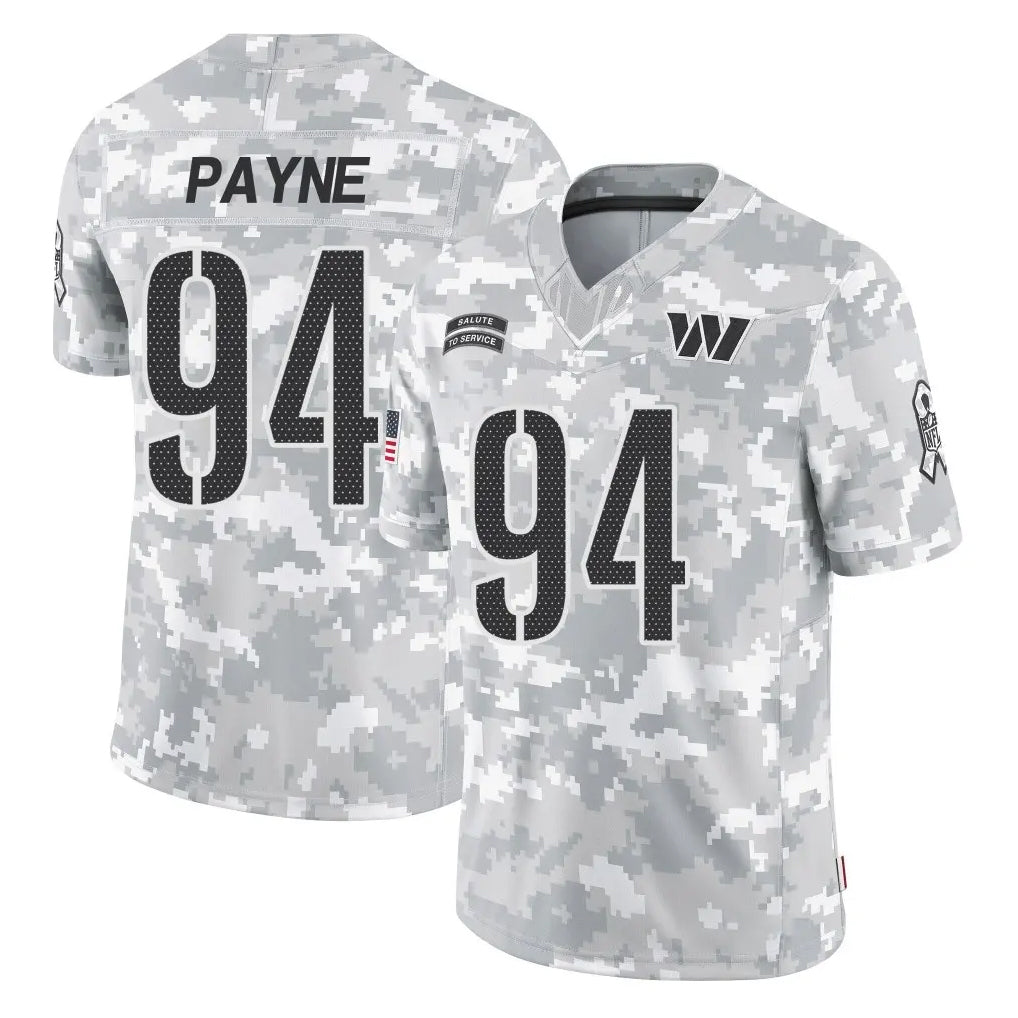 Punc W.Commanders #94 Daron Payne Player Arctic Camo Limited Salute To Service Home Game Stitched Jerseys