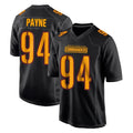 Punc W.Commanders #94 Daron Payne Player Black Carbon Fashion Home Game Stitched Jerseys
