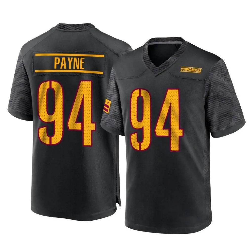 Punc W.Commanders #94 Daron Payne Player Black Home Game Stitched Jerseys