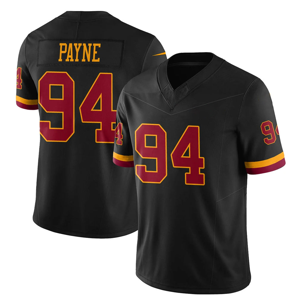 Punc W.Commanders #94 Daron Payne Player Black Limited Vapor Home Game Stitched Jerseys