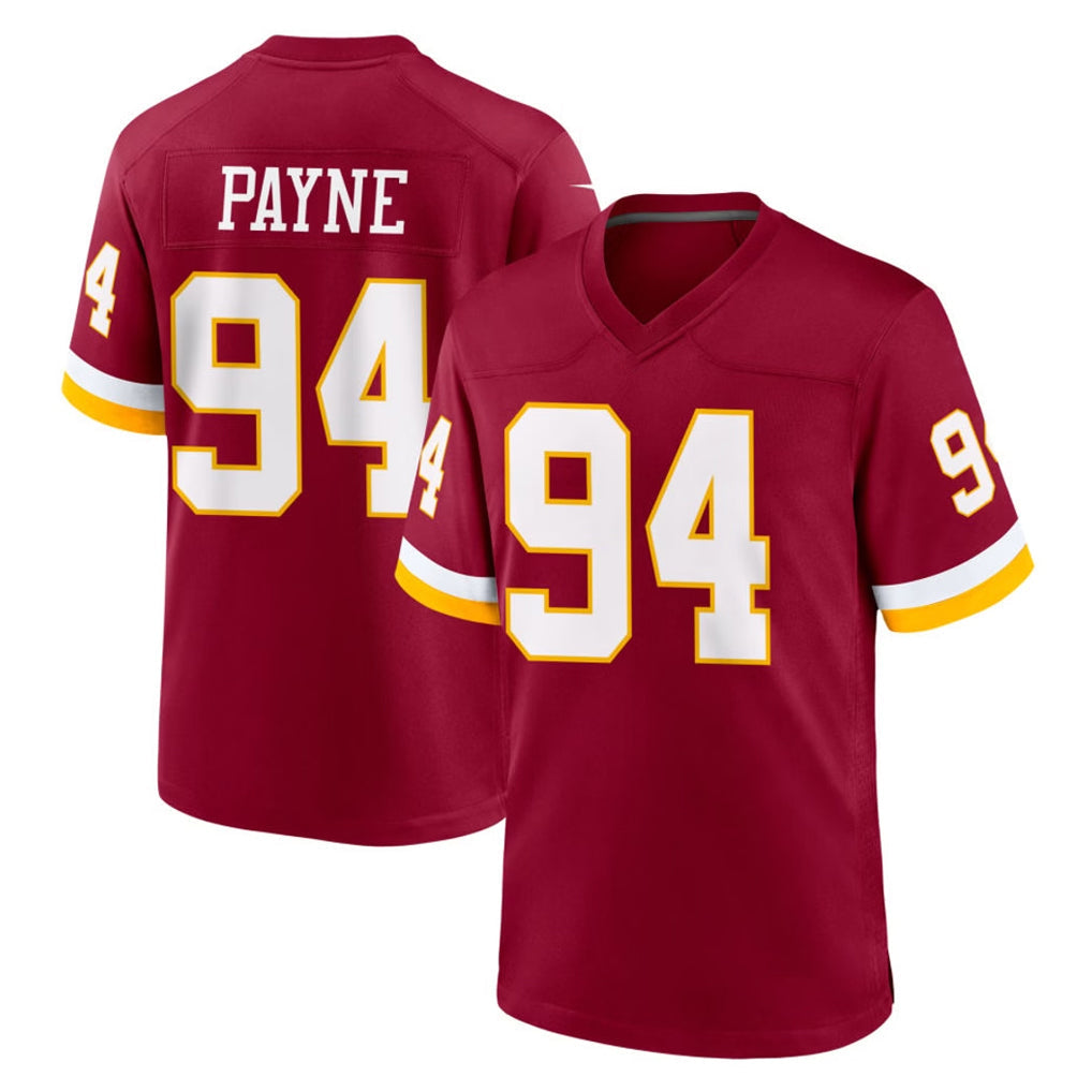 Punc W.Commanders #94 Daron Payne Player Burgundy Game Home Stitched Jerseys