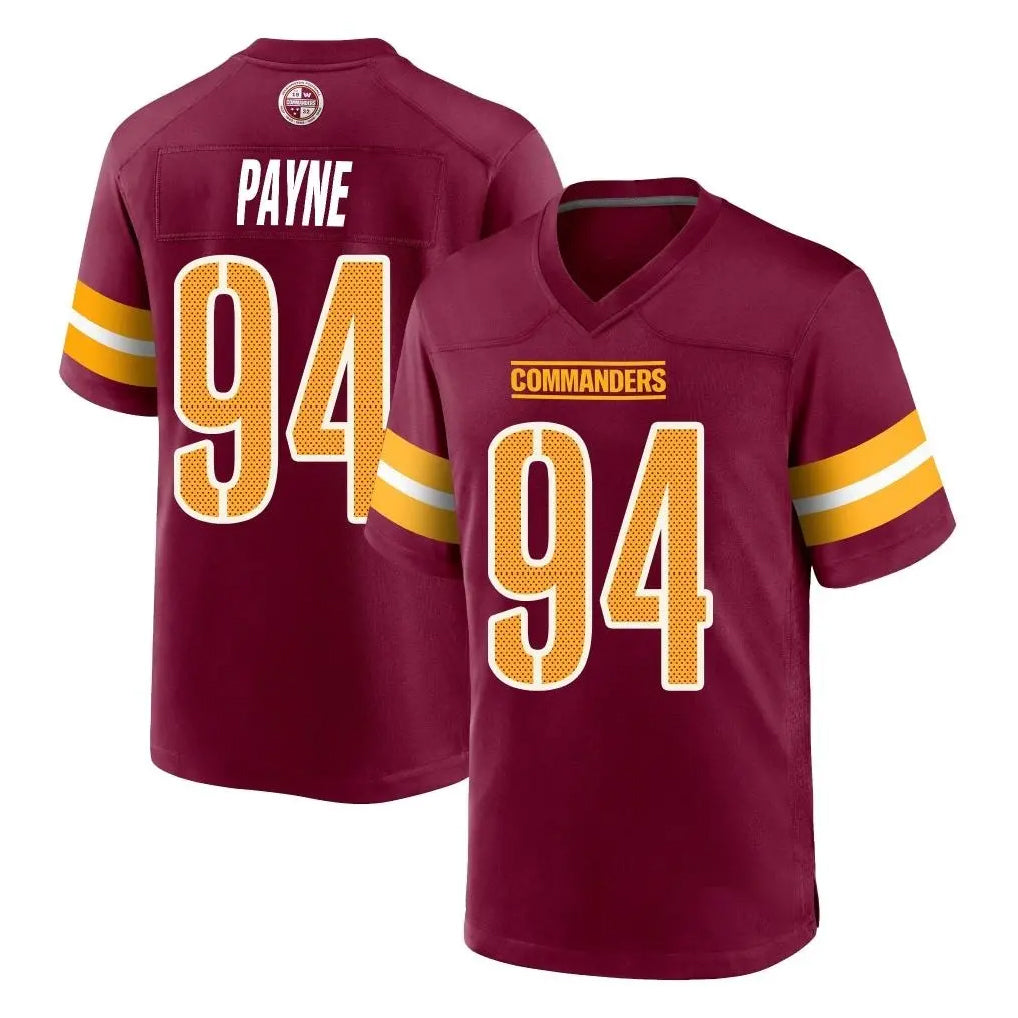 Punc W.Commanders #94 Daron Payne Player Burgundy Home Game Stitched Jerseys