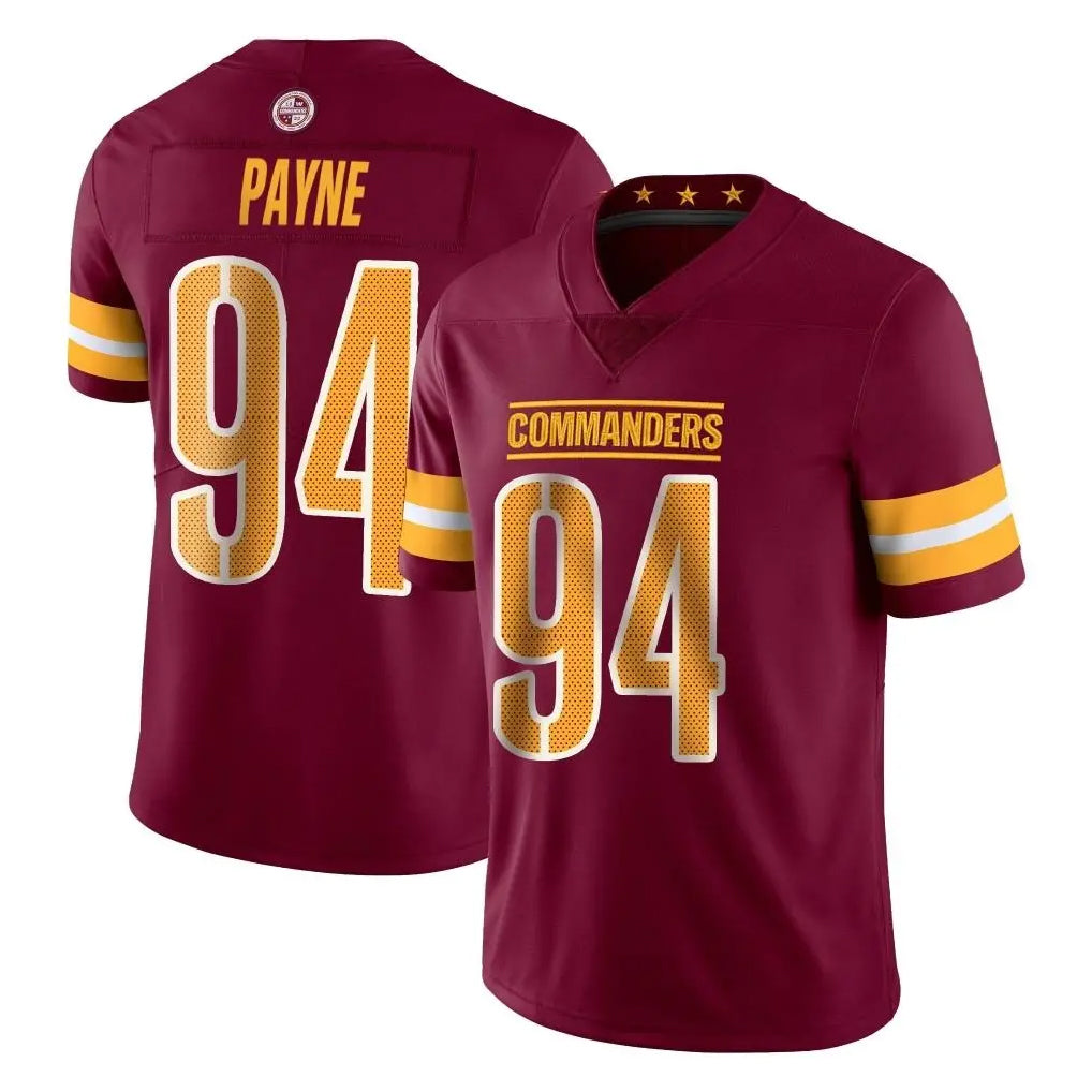 Punc W.Commanders #94 Daron Payne Player Burgundy Limited Vapor Home Game Stitched Jerseys