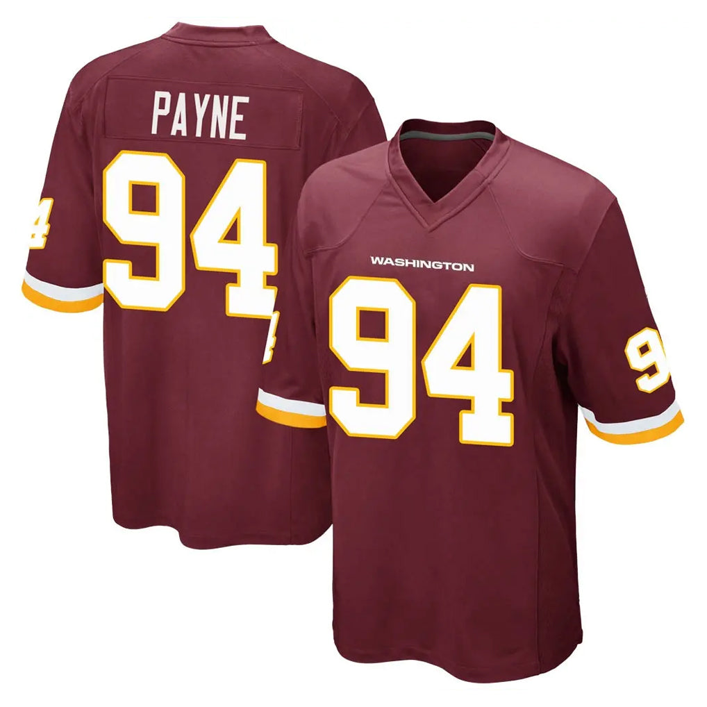Punc W.Commanders #94 Daron Payne Player Burgundy Team Color Home Game Stitched Jerseys