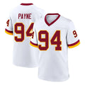 Punc W.Commanders #94 Daron Payne Player White Home Game Stitched Jerseys