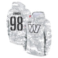 Punc W.Commanders #98 Odafe Oweh Player Arctic Camo Limited Salute to Service Pullover Hoodies Game Stitched Jerseys