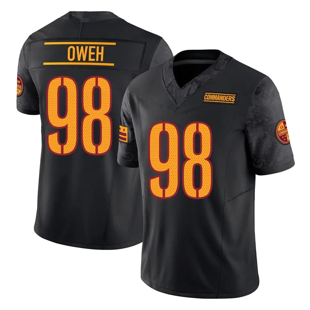 Punc W.Commanders #98 Odafe Oweh Player Black Limited Vapor F.U.S.E. Home Game Stitched Jerseys