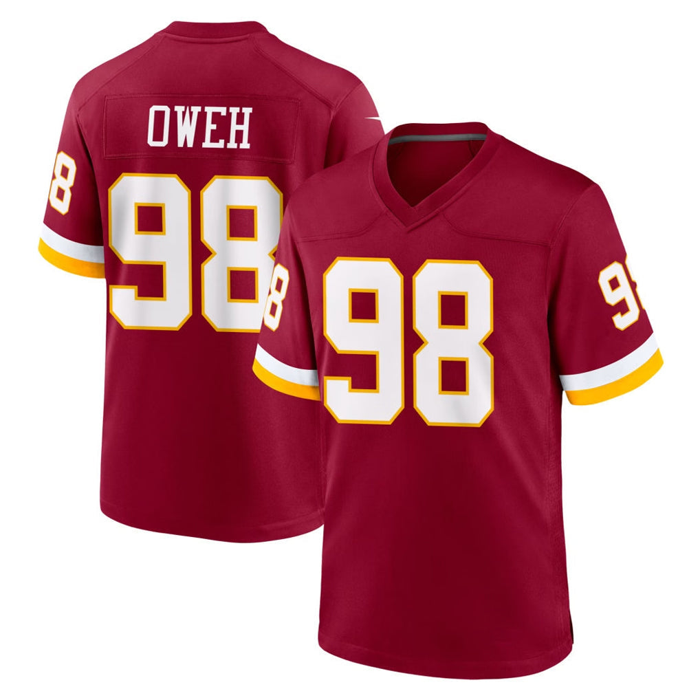 Punc W.Commanders #98 Odafe Oweh Player Burgundy Game Home Stitched Jerseys