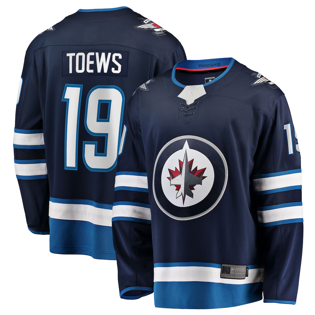 Punc W.Jets #19 Jonathan Toews Navy Home Breakaway Jerseys