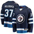 Punc W.Jets #37 Connor Hellebuyck Navy Breakaway Replica Jerseys