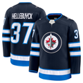Punc W.Jets #37 Connor Hellebuyck Navy Home Premium Jerseys