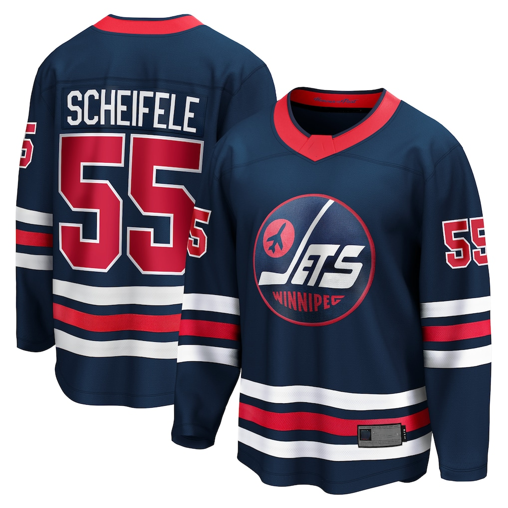 Punc W.Jets #55 Mark Scheifele Navy Breakaway Jerseys