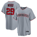 Punc W.Nationals #29 James Wood Player Gray Road Replica Stitched Jerseys