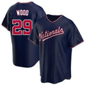Punc W.Nationals #29 James Wood Player Navy Blue Replica Game Stitched Jerseys