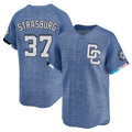 Punc W.Nationals #37 Stephen Strasburg Player Blue City Connect Elite Stitched Jerseys