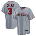 Punc W.Nationals #3 Dylan Crews Player Gray Alternate Game Stitched Jerseys