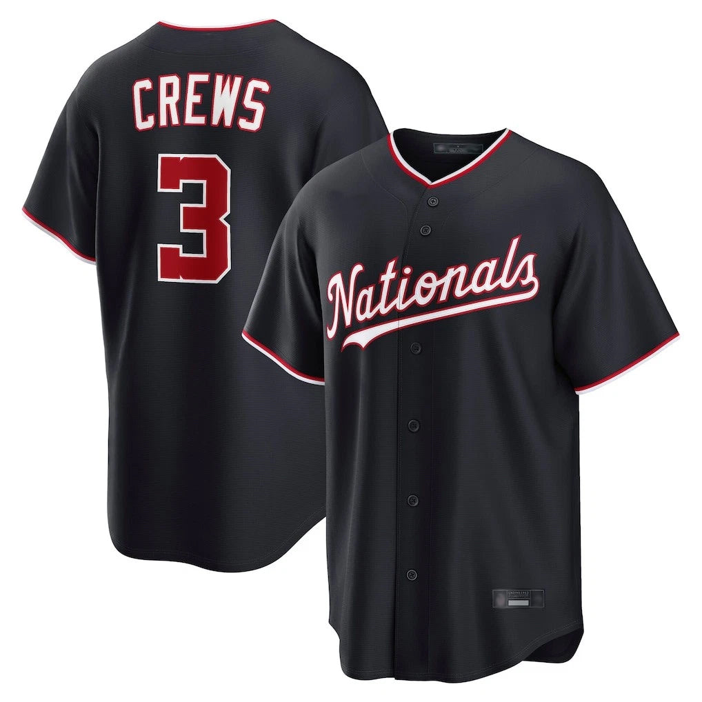 Punc W.Nationals #3 Dylan Crews Player Navy Game Stitched Jerseys