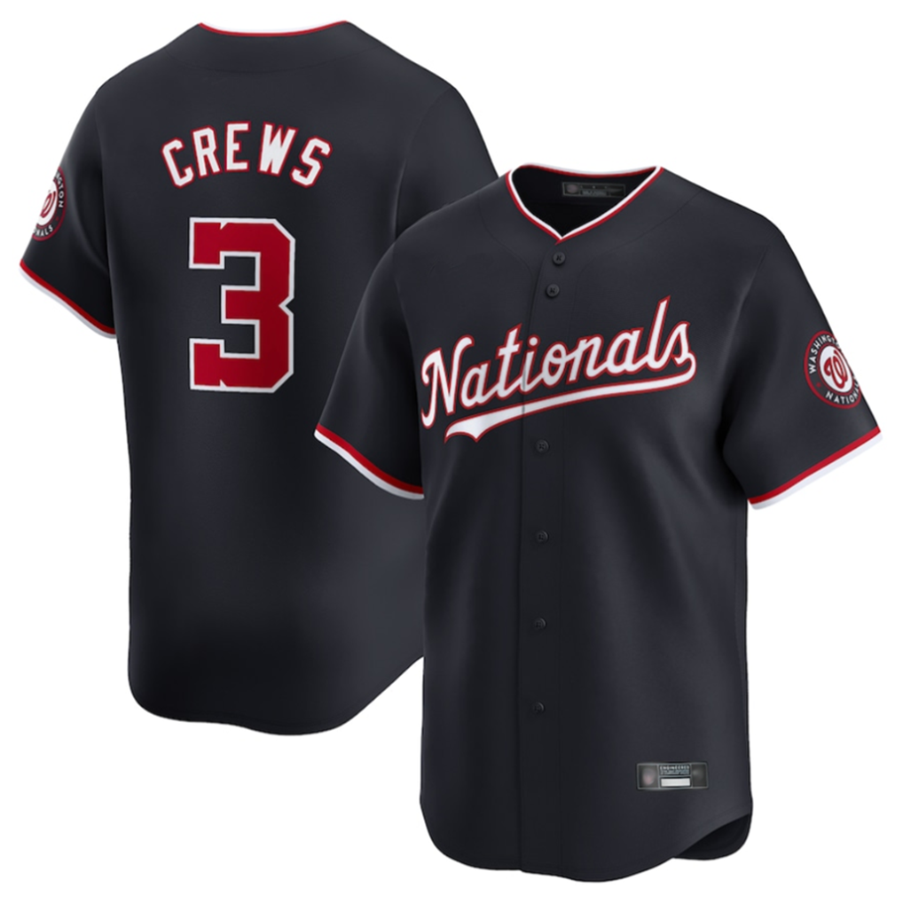 Punc W.Nationals #3 Dylan Crews Player Navy Limited Stitched Jerseys