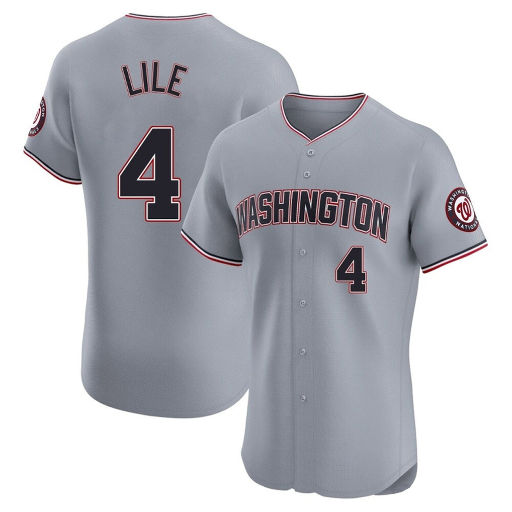 Punc W.Nationals #4 Daylen Lile Player Gray Alternate Elite Stitched Jerseys