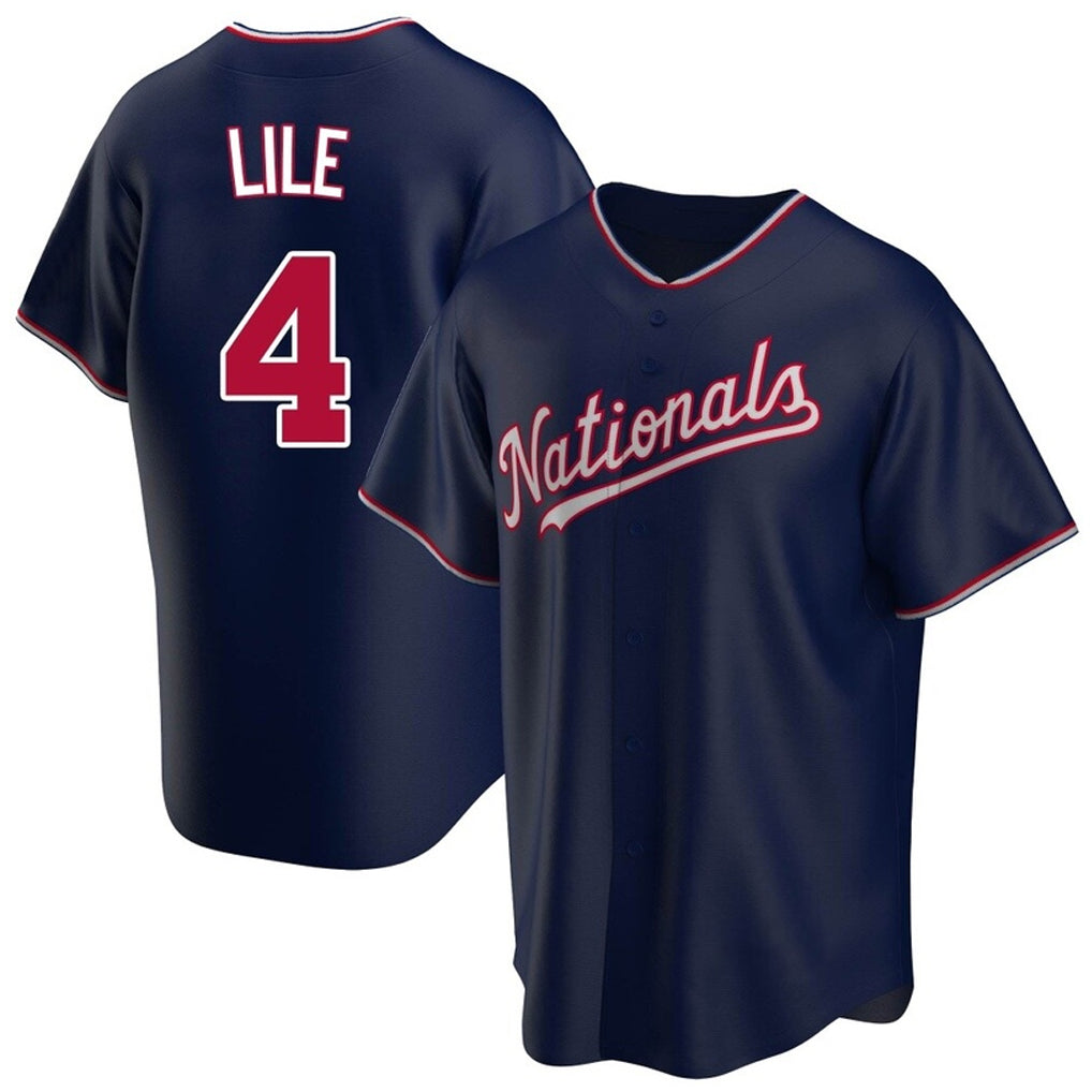 Punc W.Nationals #4 Daylen Lile Player Navy Replica Game Stitched Jerseys