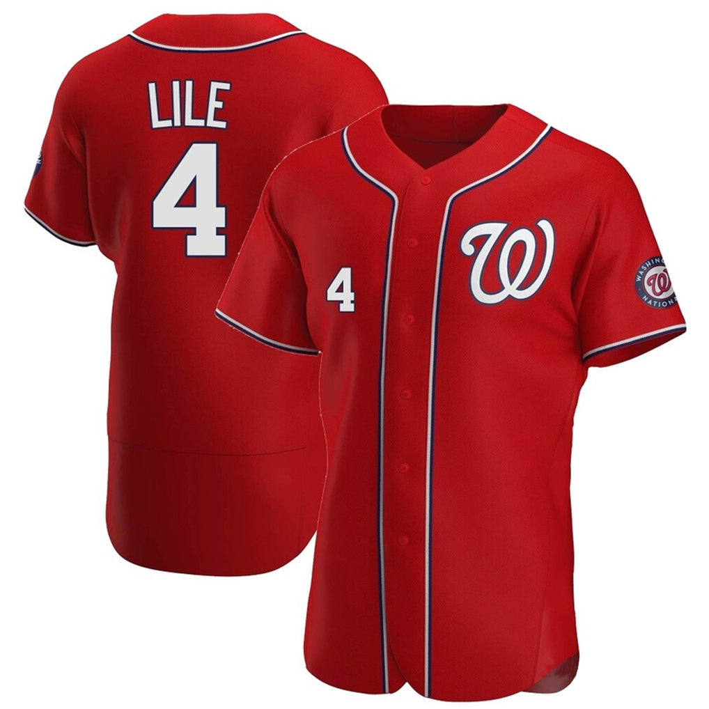 Punc W.Nationals #4 Daylen Lile Player Red Alternate Elite Stitched Jerseys