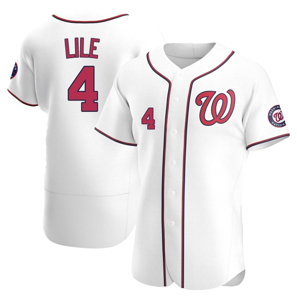 Punc W.Nationals #4 Daylen Lile Player White Alternate Elite Stitched Jerseys