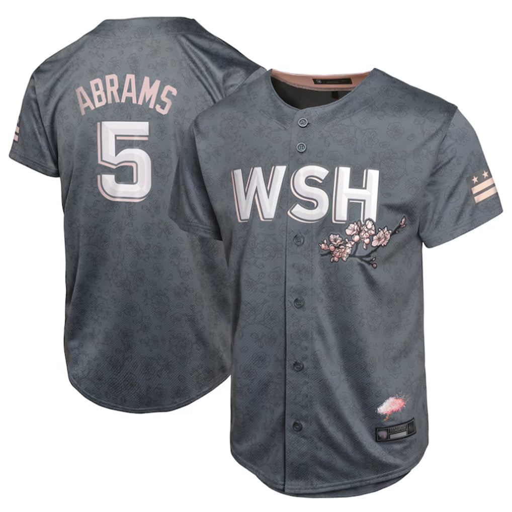 Punc W.Nationals #5 CJ Abrams Player Charcoal City Connect Limited Stitched Jerseys
