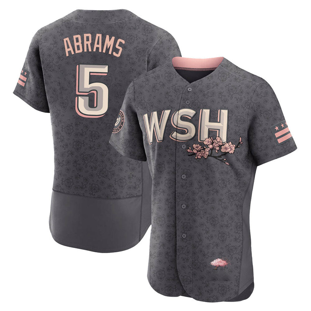 Punc W.Nationals #5 CJ Abrams Player Gray City Connect Stitched Jerseys