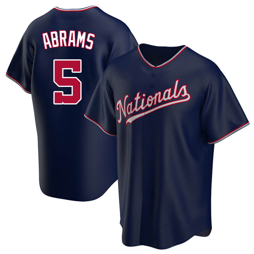 Punc W.Nationals #5 CJ Abrams Player Navy Blue Replica Game Stitched Jerseys