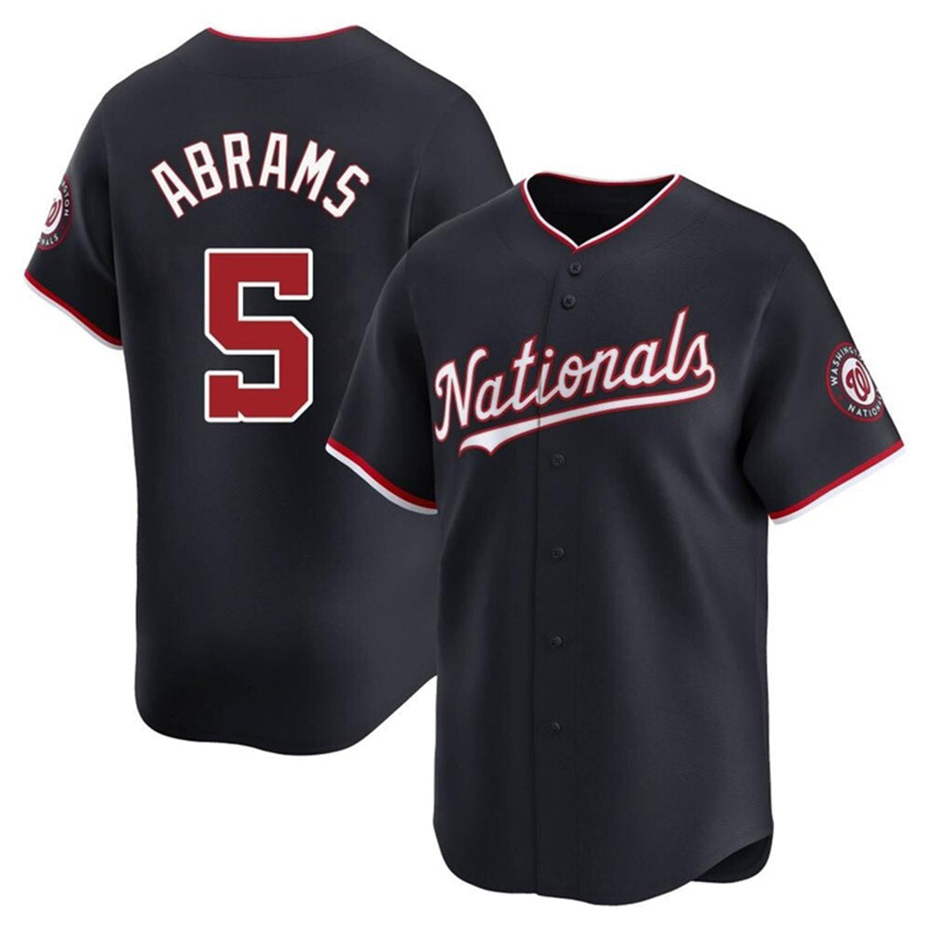 Punc W.Nationals #5 CJ Abrams Player Navy Blue Replica Stitched Jerseys