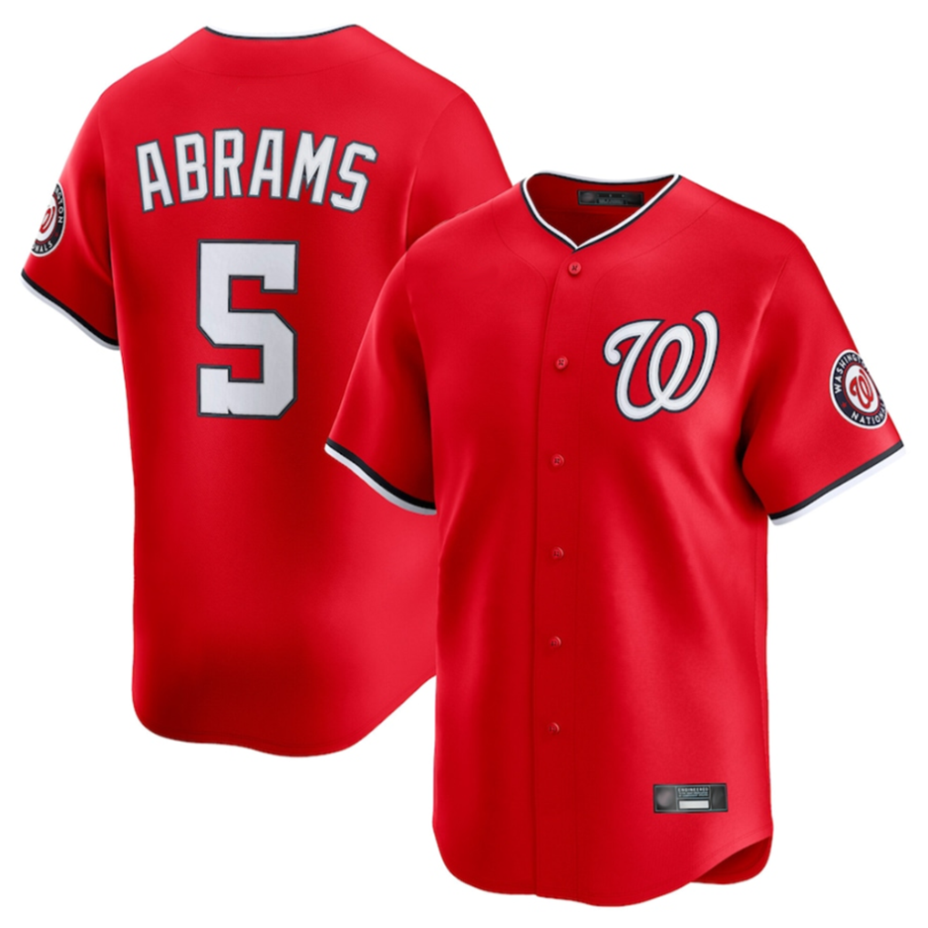 Punc W.Nationals #5 CJ Abrams Player Red Limited Stitched Jerseys