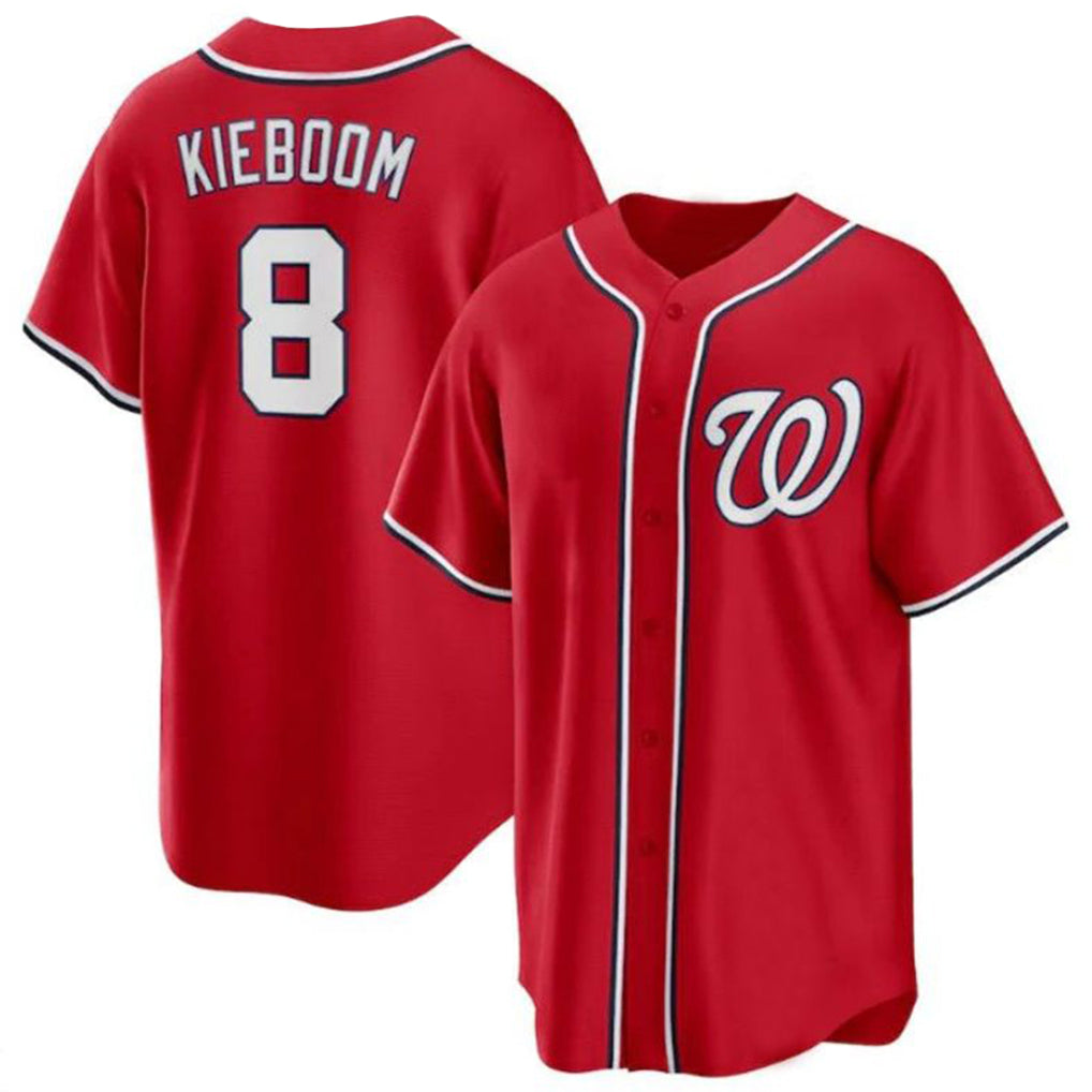 Punc W.Nationals #8 Carter Kieboom Player Red Replica Game Stitched Jerseys
