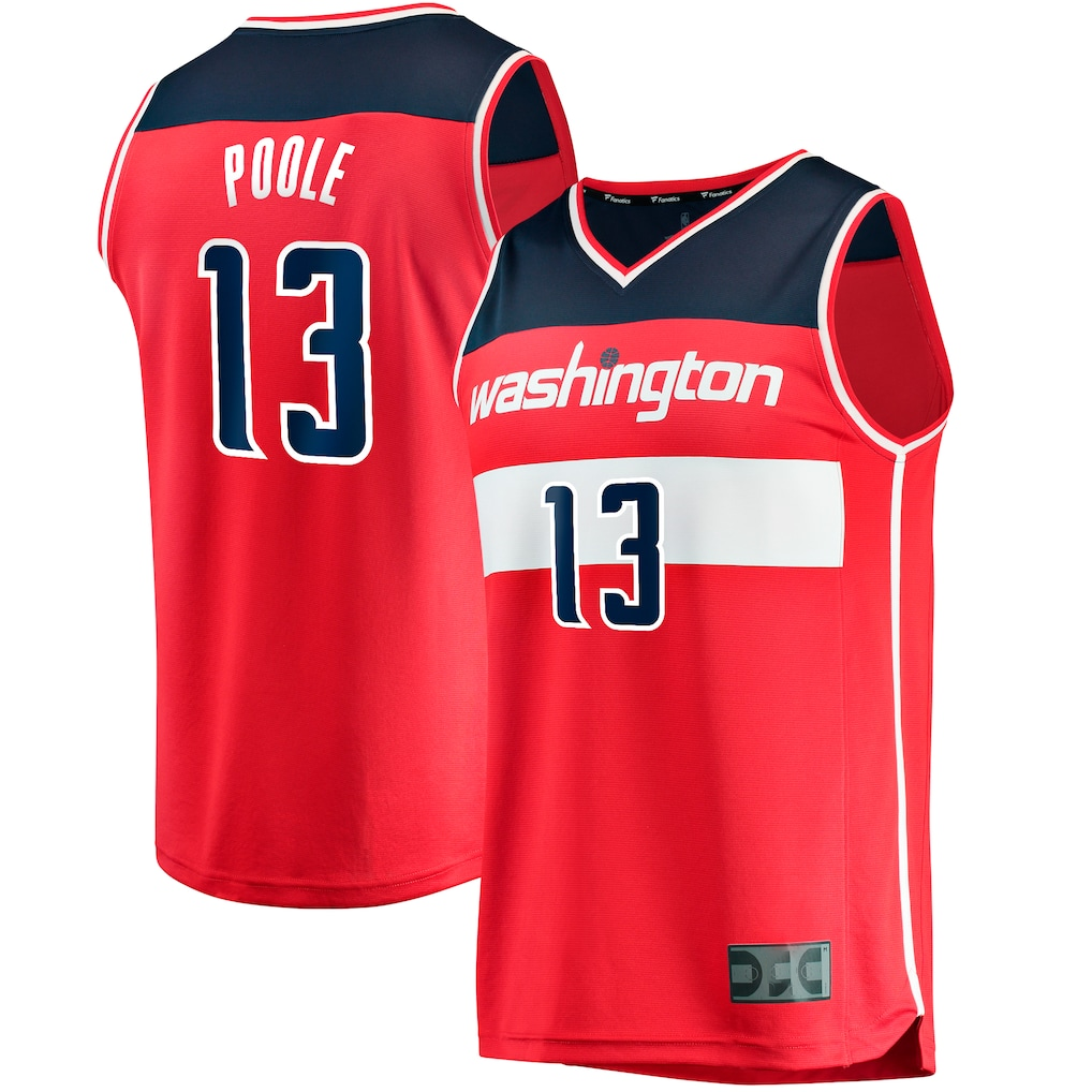 Punc W.Wizards #13 Jordan Poole Red Fast Break Player Jerseys - Icon Edition