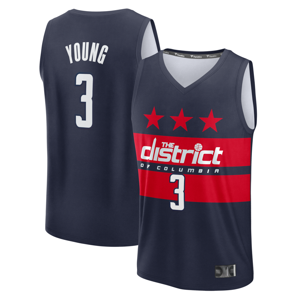 Punc W.Wizards #3 Trae Young Navy Fast Break - Statement Edition