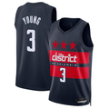 Punc W.Wizards #3 Trae Young Navy Swingman Jerseys - Statement Edition