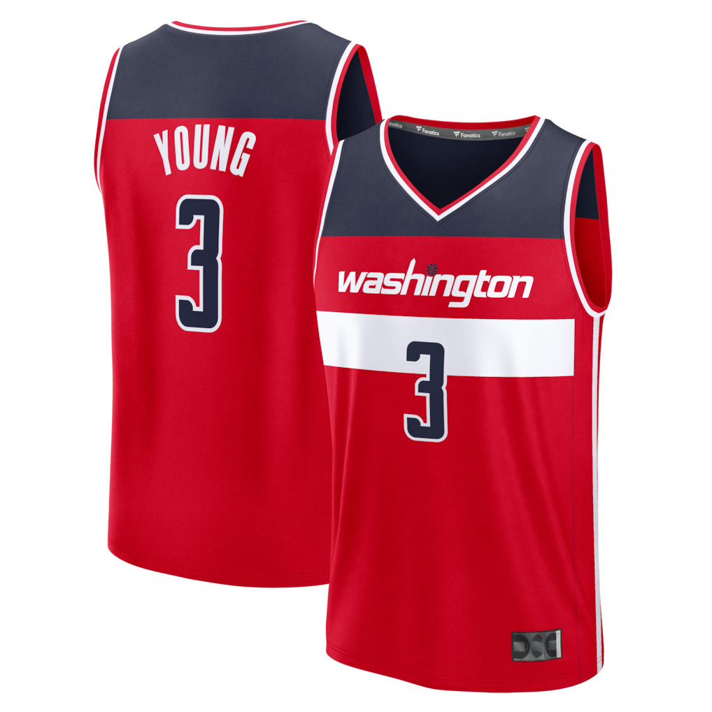 Punc W.Wizards #3 Trae Young Red Fast Break Jerseys - Icon Edition
