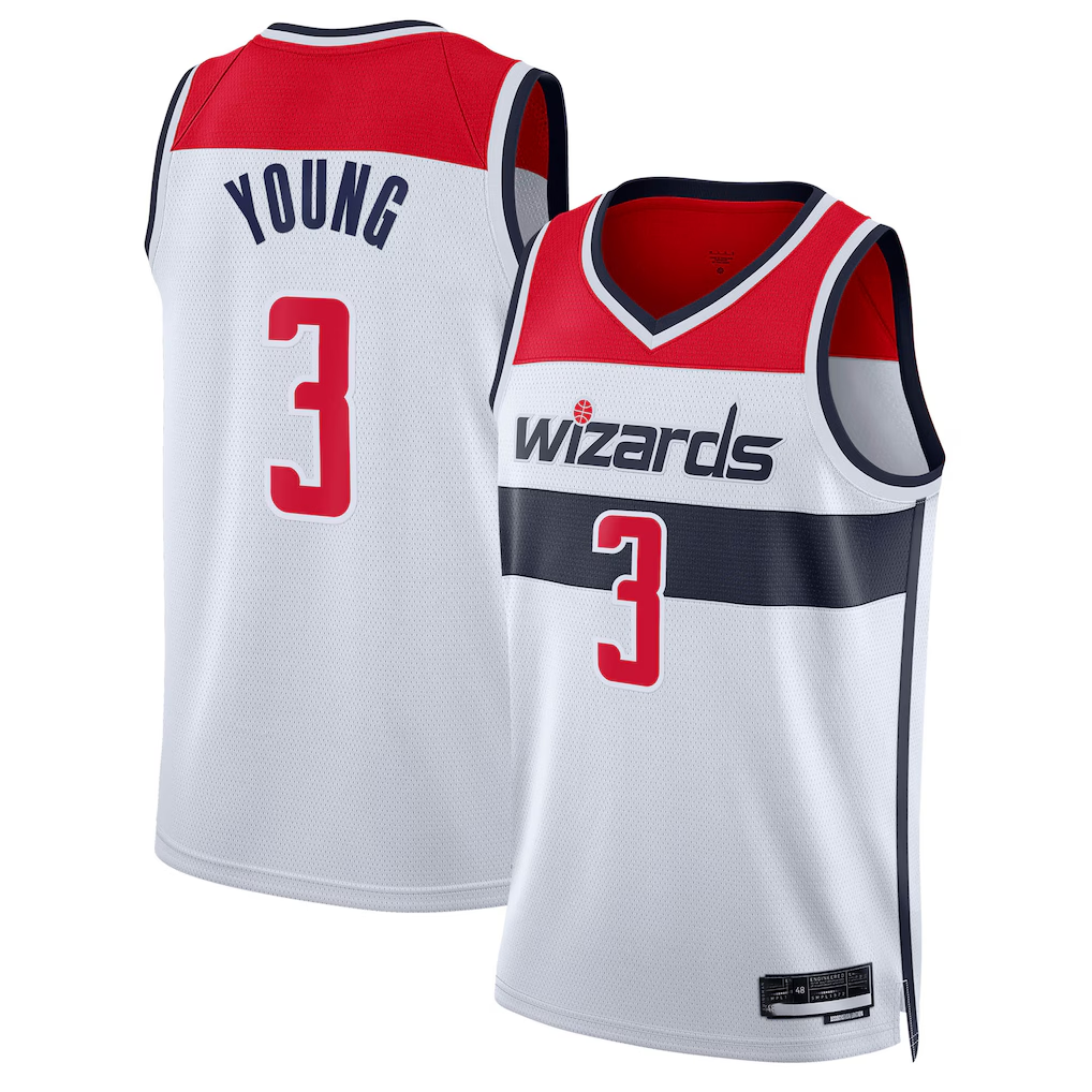 Punc W.Wizards #3 Trae Young White Swingman Jerseys - Association Edition