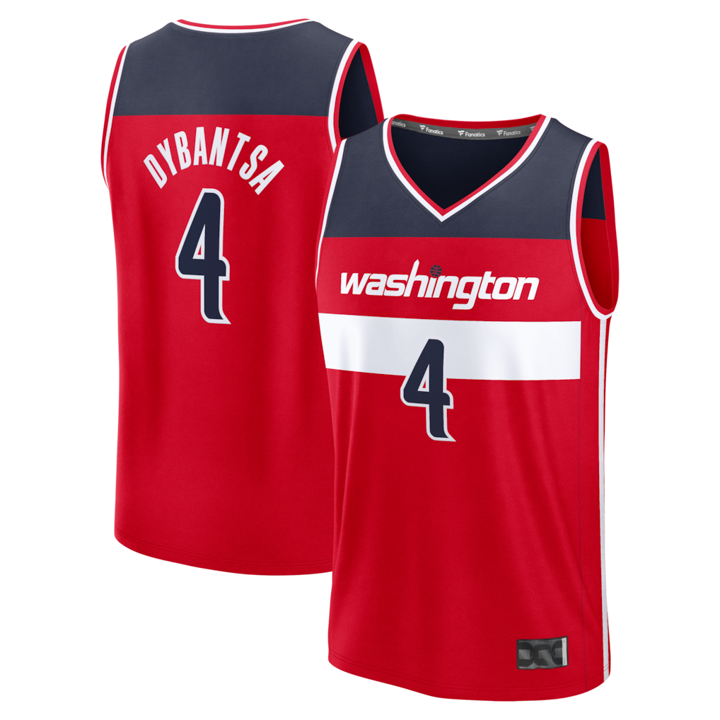 Punc W.Wizards #4 AJ Dybantsa Red 2026 Draft First Round Pick Fast Break Jersey s- Icon Edition