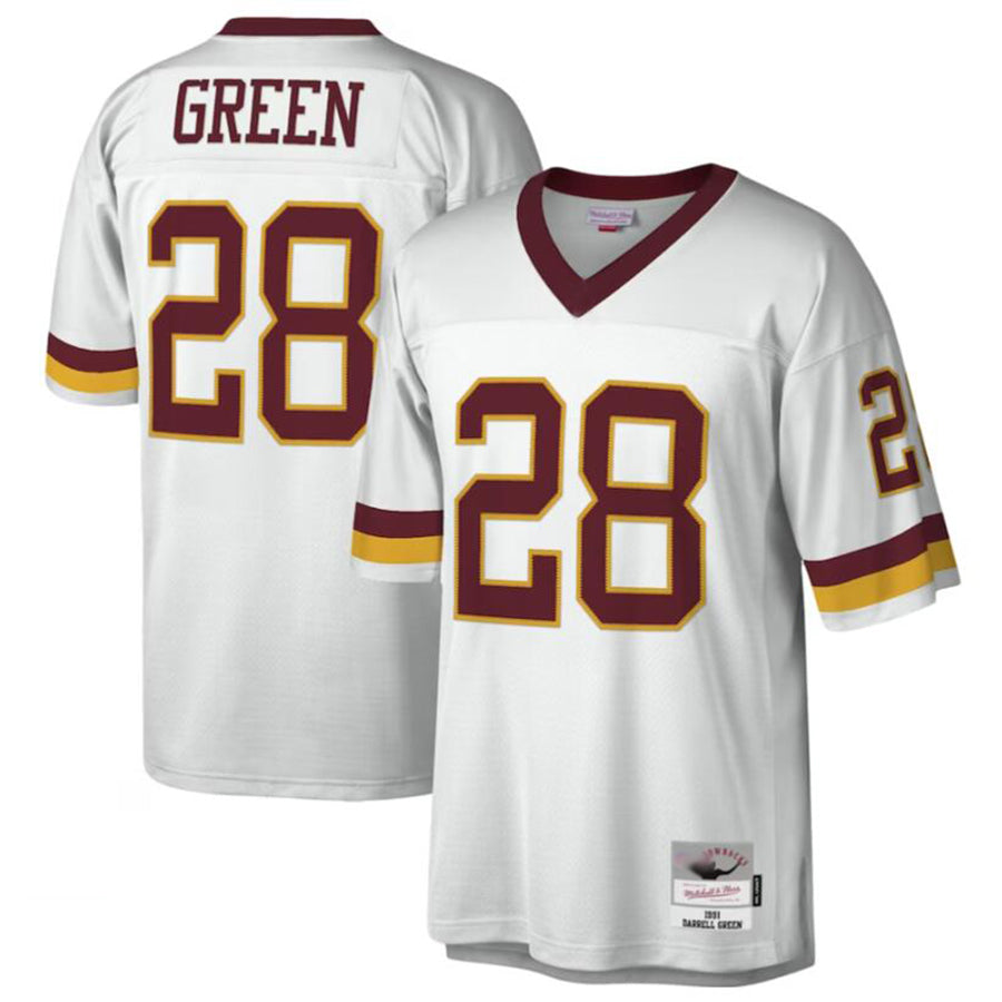 Punc Washington Football Team #28 Darrell Green Mitchell & Ness White Legacy Replica Stitched Jersey