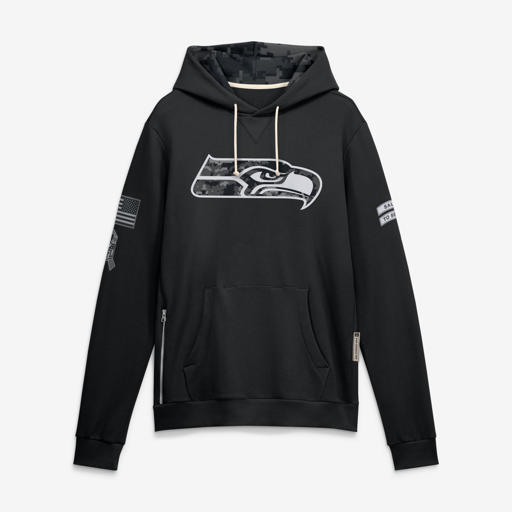 Punc S.Seahawks Black 2026 Salute to Service Sideline Dri-FIT Pullover Hoodie Jerseys