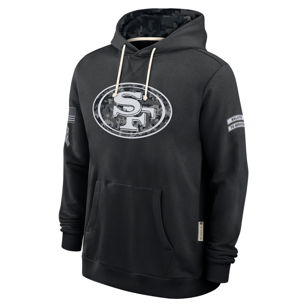 Punc SF.49ers Black 2026 Salute to Service Sideline Dri-FIT Pullover Hoodie Jerseys